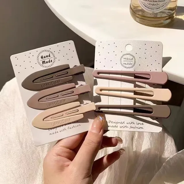 3/4 Pcs/Set New Women Girks Vintage Frosted Geometry Ornamentr Hair Clips Adult Lovely Alloy Hairpins Female Hair Accessories