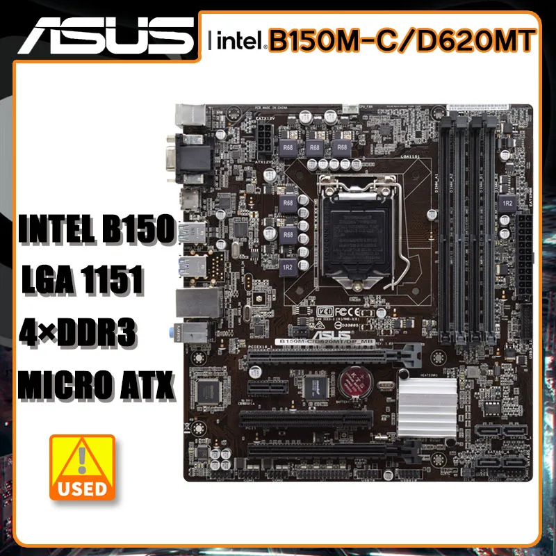 

LGA1151 Motherboards ASUS B150M-C/D620MT/DP-MB intel B150 Motherboard DDR4 32GB USB 3.0 HDMI DVI VGA Micro ATX