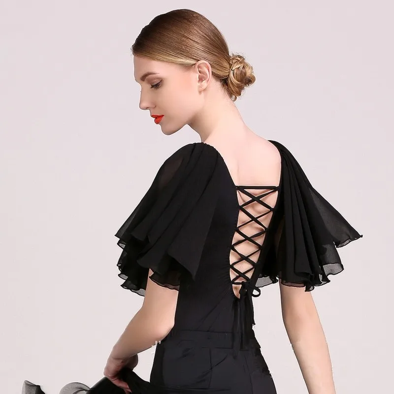 

Hot Sale High Quality Women Ladies Sexy Black Red Ballroom Danc Top Vestidos Danza Mujer