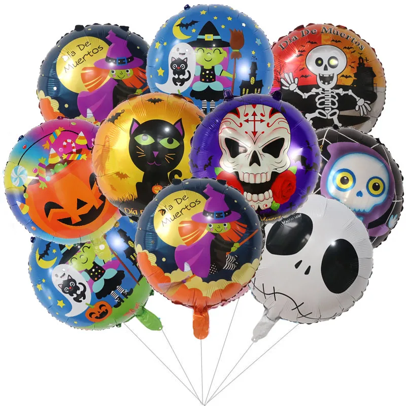 

50pcs 18inch Pumpkin Ghost Halloween Party Decorations Spider Foil Helium Balloons Inflatable Kids Toys Air Globos Wholesale