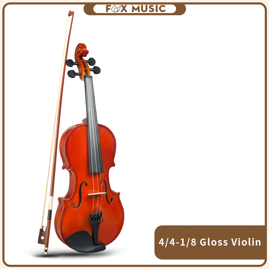 Set Di Violino Acustico In Tiglio 4/4-1/8 Violino Acustico In Legno Massello Violino Per Principianti Con Astuccio In Legno Massello Nero