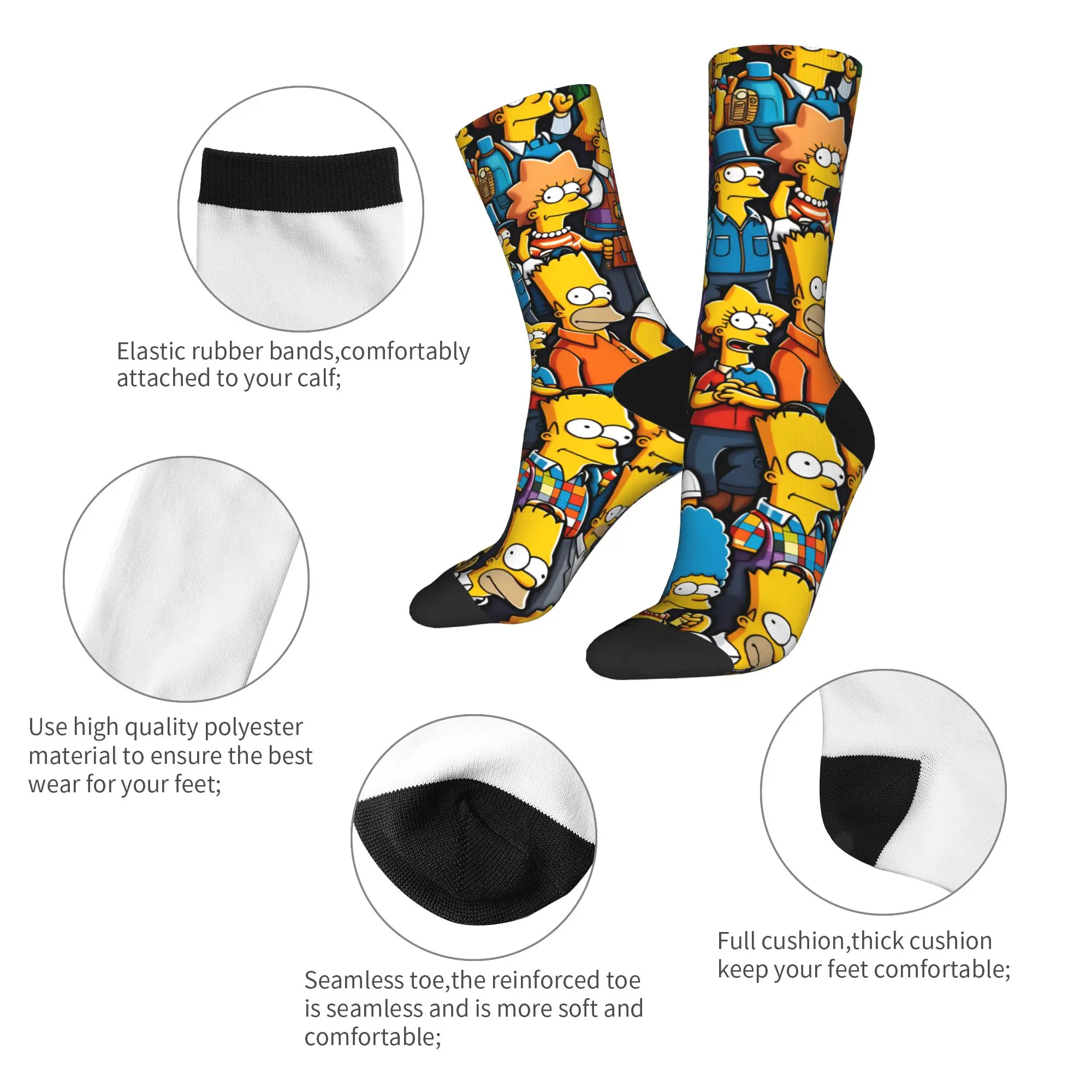 Whimsical Cartoon Character Crew Socks - Autumn Fashion Non-Slip Sports Socks
