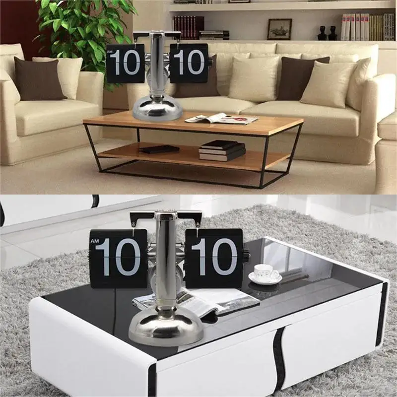 Flipping Clock Vintage Automatic Flip Page Clock Quartz Time Clock Decor for Home