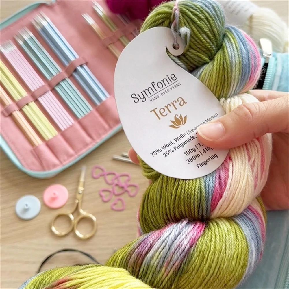 1piece 100g Symfonie Terra Extrafine Merino Blend Kniting Crochet Hand-dyed Yarn, Comfort & Breathable for Socks, Shawl, Scarf 3