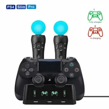 

From Russia Warehouse PS4 Controller Charger Dual Fast PS4 Charging Dock for Playstation 4 with LED Indicator Best Price