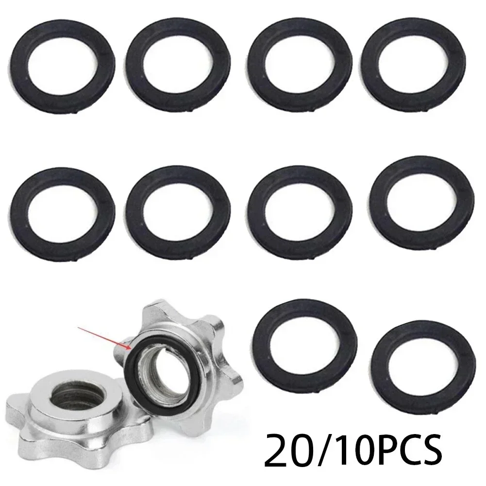 10/20pcs Replacement Orings Rubber Washers For 1" Spinlock Dumbbell Nut Fitness Accessories Durable Practical Plastic Black 25mm
