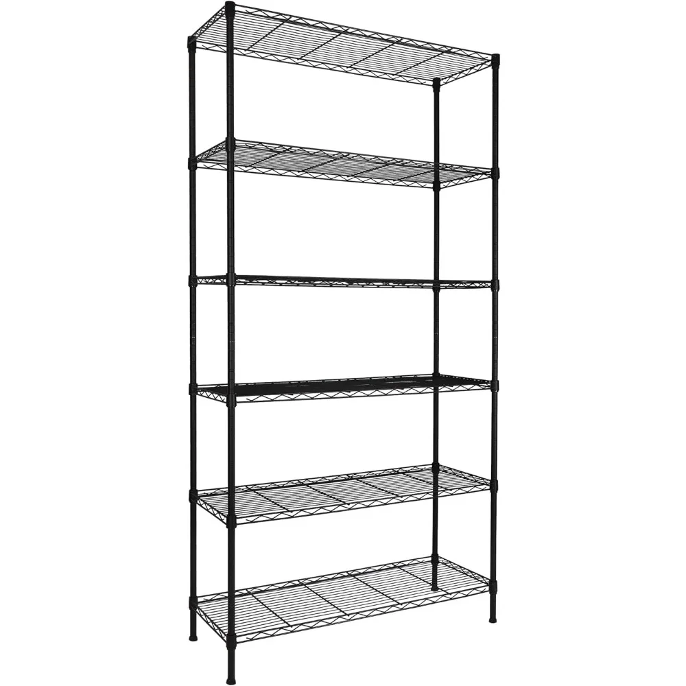 

REGILLER 6-Wire Shelving Metal Storage Rack Adjustable Shelves,Standing Storage Shelf Units for Laundry Bathroom Kitchen Pantry