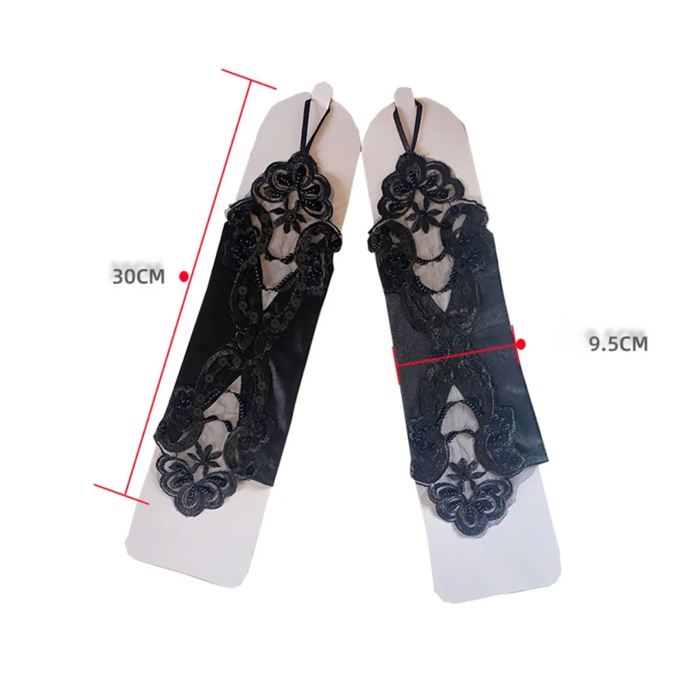 Hot Sale Party Dress Lace Gloves Sexy Rhinestone Wedding Bridal Gloves Clothing Accessories Elegant Evening Prom Decor Party