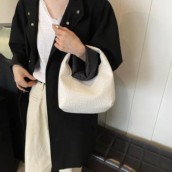 Borsa a Spalla da Donna 2026 Classica alla Moda in Pelle PU Morbida Intrecciata Goffrata, Piccola Borsa a Mano Casual per Uso Quotidiano