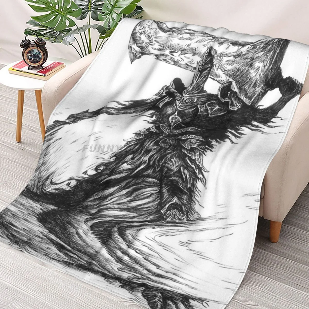 

Fume Knight Throws Blankets Collage Flannel Ultra-Soft Warm picnic blanket bedspread on the bed
