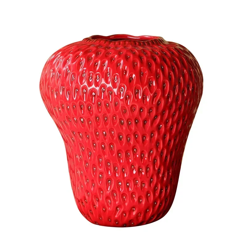 Cartoon Strawberry Vase Flowerpot Home Decoration Accessories Ceramic Vase Children's Room Artifact Floral Accessories Fruit Pot 6