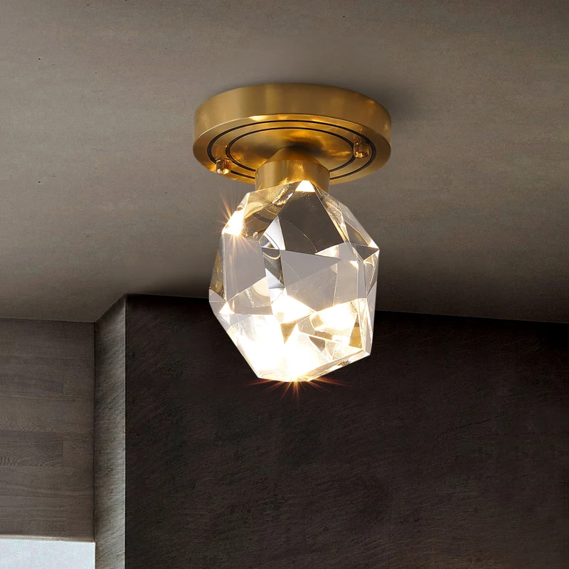 

Postmodern LED Wall Lamp Luxury Gold Diamond Prism Wall Sconce Lustre Lamp for Kitchen Bathroom Living Room Bedroom Staircase