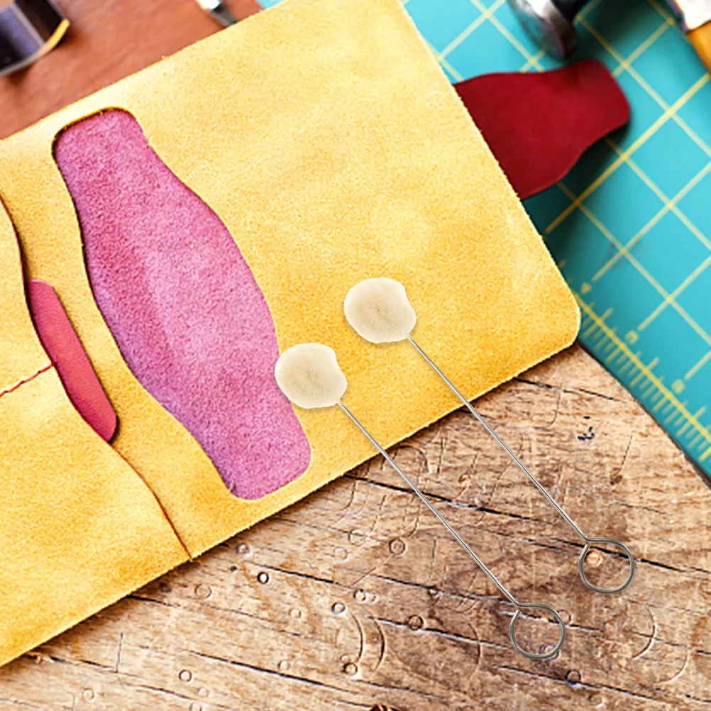 60Pcs 양모 염색용 브러쉬 금속 손잡이 어플리케이터 가죽 공예 직물 염색 공예 도구 가구 자동차 청소용