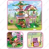 2024 Girls Friendship Tree House Villa Castle Building Blocks Classic Friends Girl's Model Figures Toys For Kids Birthday Gift 4