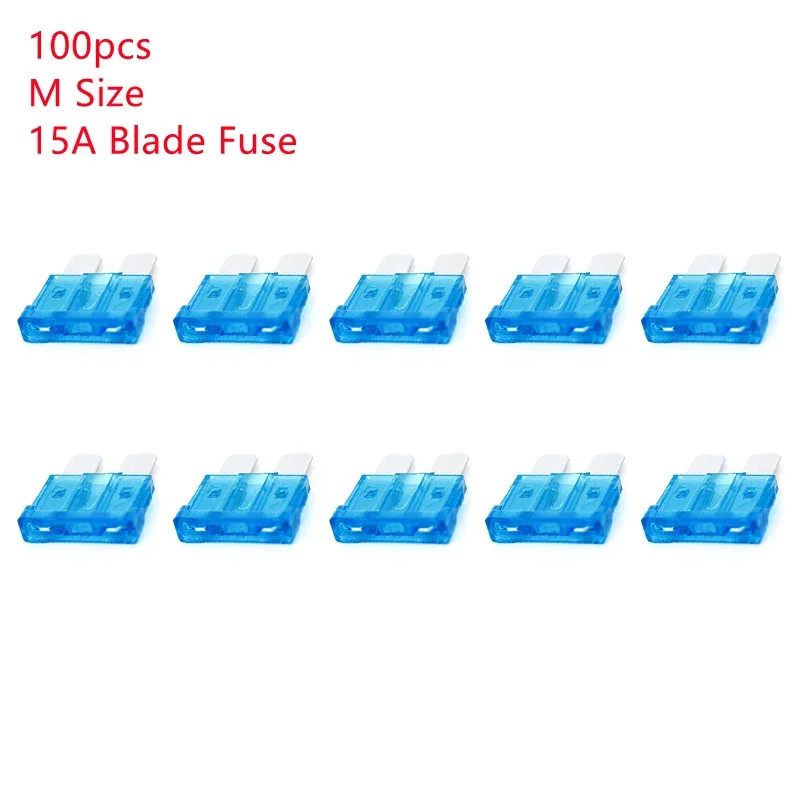 10/100pcs Aluminum Standard Blade Fuse 15A ATO/ATC Fuse Kit For Car Boat Auto