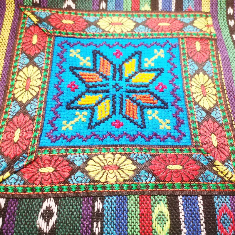 Chinese National Style Cross Embroidered Craft Tassel Bag Oriental Aesthetics Stitchwork Bags OOTD Clothing Matching Accessories