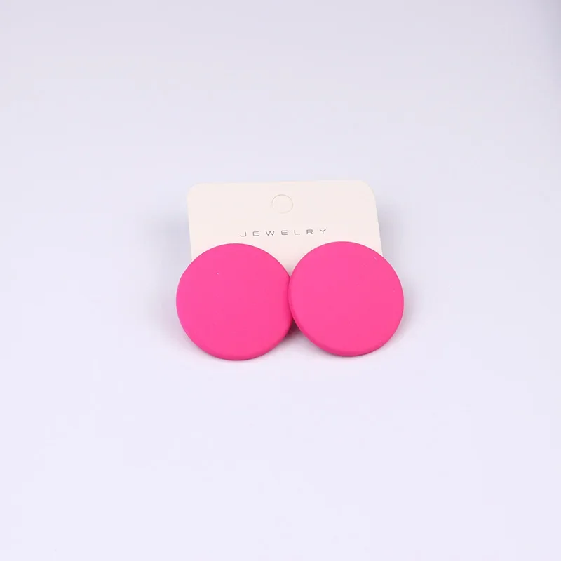 Acrylic Earrings Colorful Earrings Fashion Earrings 20-color Round Spray Paint For Women