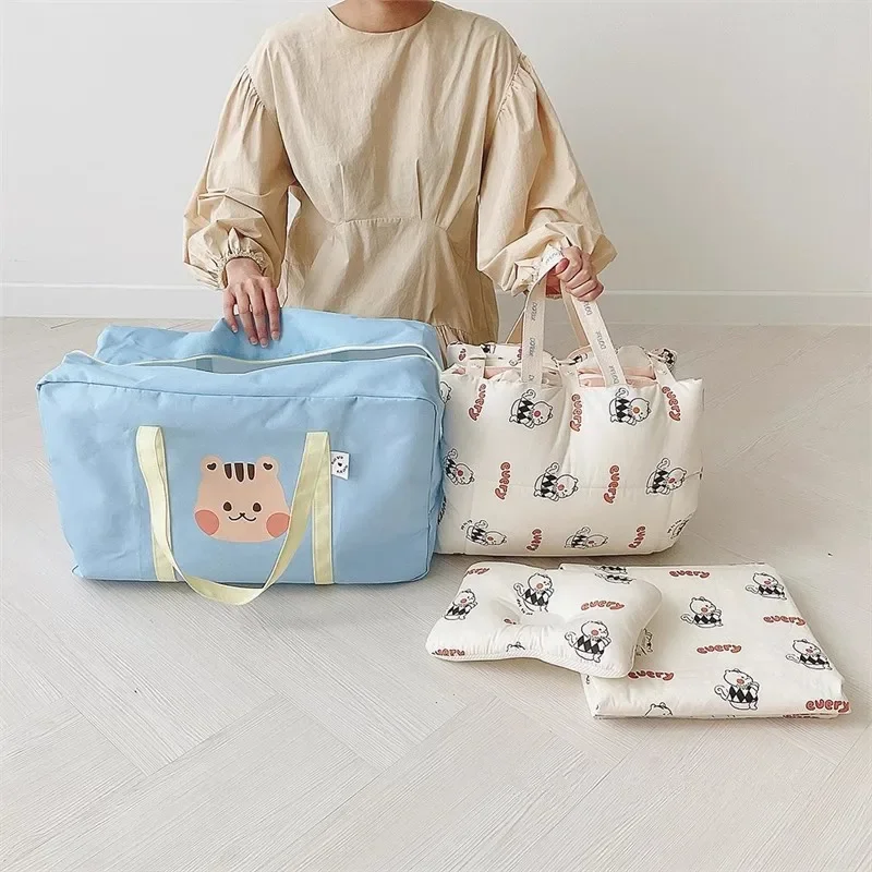 Ins Baby Kindergarten Quilt Storage Bag Korean Style Cute Cartoon Baby Bedding Travel Large Capacity Luggage Bag 6