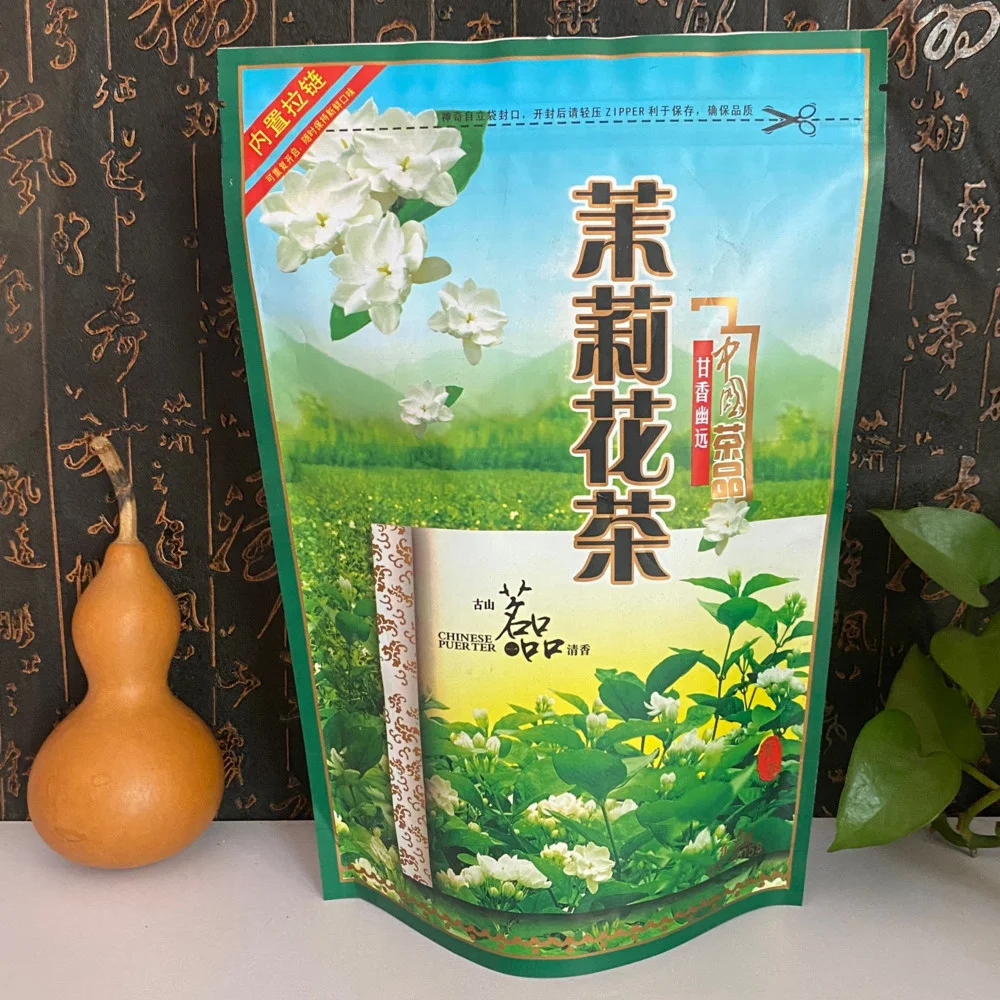 250gJasmineLuoTeaBagZipperBagsAJasmineFlowerSnailTeaSelf