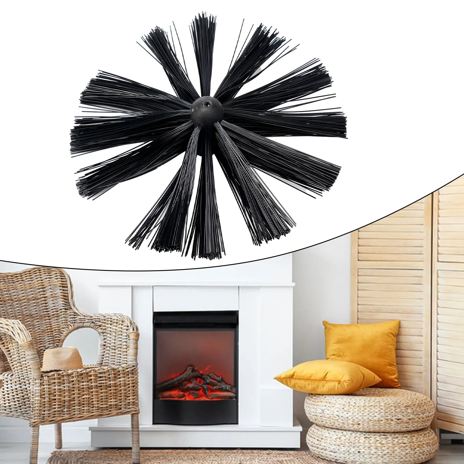 200mm Dryer Vent Cleaning Brush Flexible Chimney Sweep Set Chimney Lint Remover Bristle Head Nylon Cleaning Tools Convenient