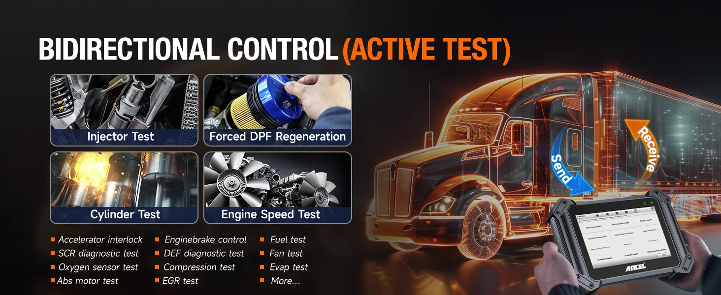ANCEL V6HD Diagnostic Tool ANCEL V6HD Heavy Duty Truck Scanner - Diesel ...