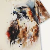 Men's 3D Eagle Pattern Print Short Sleeve Lapel Shirt Top Casual Button Up Shirt For Summer Daily Wear Men Shirt Oversized Tops 4
