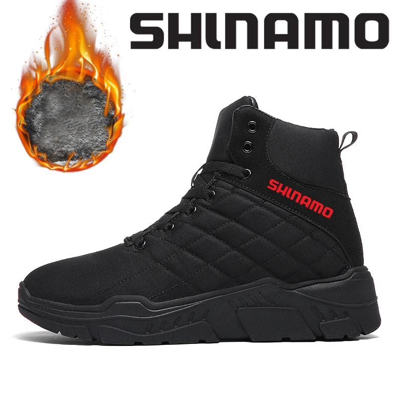 

2023 New Winter Fleece Warm Anti-Ski Boots Men's Outdoor Fishing Warm Boots Large Size 38-47 Cotton Shoes Couple Snow Boots