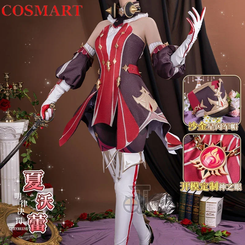

Game Genshin Impact Chevreuse Cosplay Costume Women Cute Dress Party Suit with Hat Halloween Uniforms Anime Clothing Custom Made