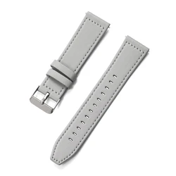Premium Leather Strap | 22mm/20mm Soft Replacement Wristband for 20mm universal (Gray)