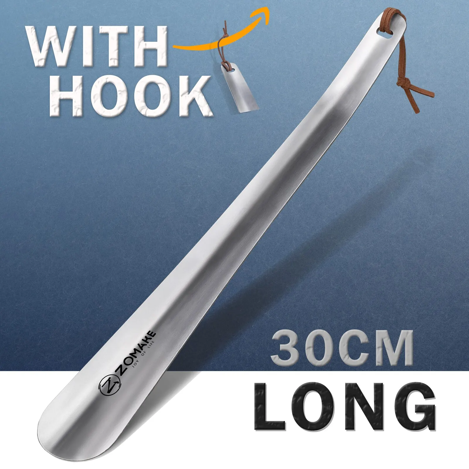 Shoe Horn 30CM Metal Shoe Horns Long Handle Shoe Horn Quality Stainless Steel Long Shoehorn Lifter Helper Aid Tool Accessories