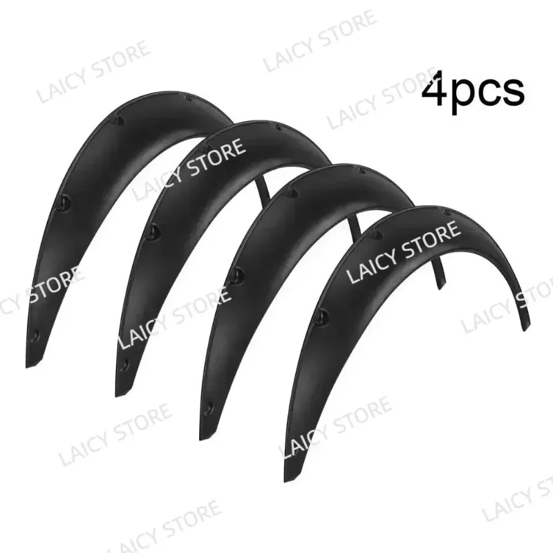 LAICY 4Pcs 미쓰비시 랜서 EVO 2002-2017 자동차 펜더 플레어 휠 아치 엑스트라 와이드 바디 플렉시블 머드가드 머드 스플래시 가드