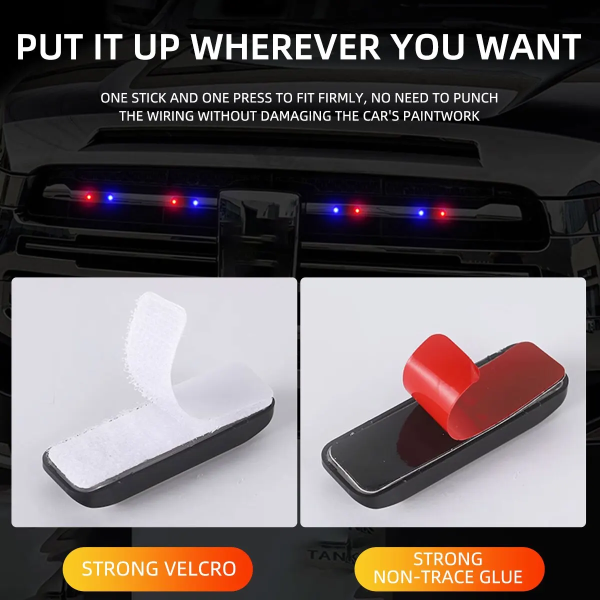 strobe light Solar Power Warning Light Car Motorcycles LED Flashlight Indicator In-Night Caution Running Lamp