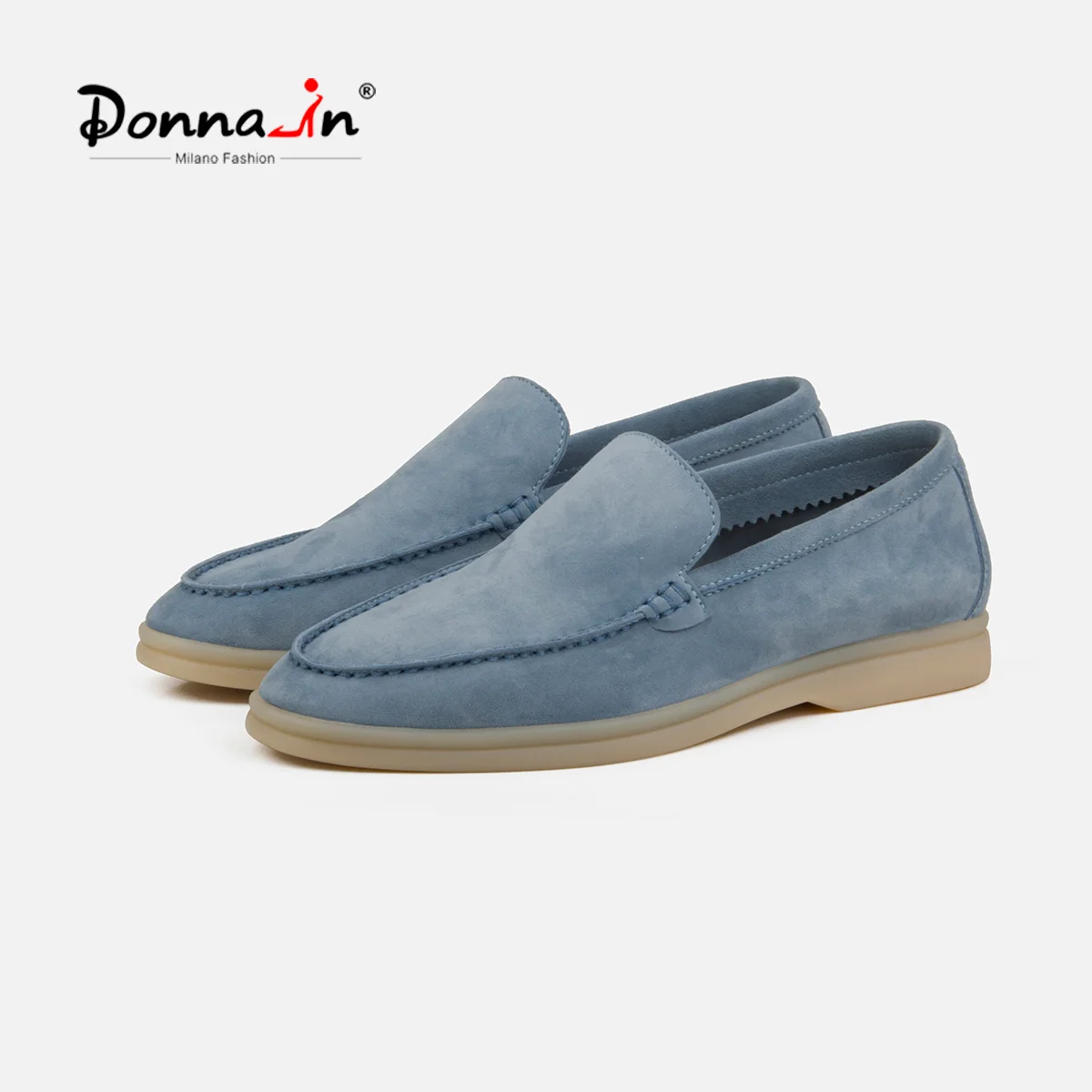 

Donna-in Minimalist Unisex Penny Loafers Luxury Cow Suede Leather Handmade Designer Moccasins Casual Slip-On Flat Couple Shoes