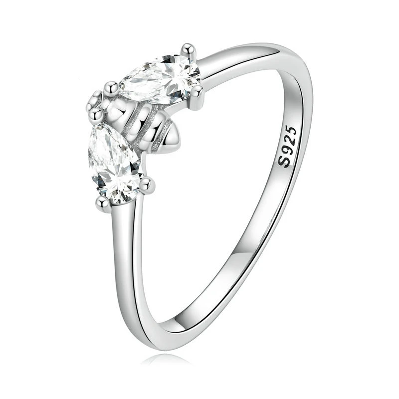 

TKJ 925 Sterling Silver Bee White Cubic Zirconia Open Ring Women's Fine Jewelry Free Shipping