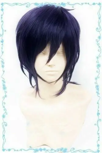 

For Cosplay Noragami Yato Short Layered Synthetic Hair Purple Full Wigs