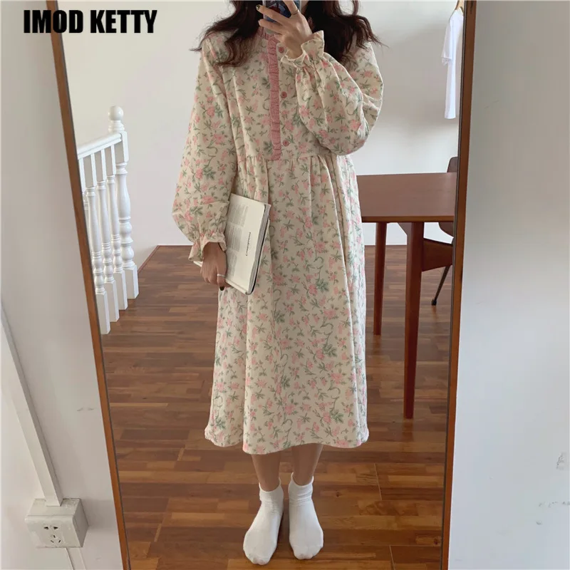 

Vintage Home Dressing Gown Ladies Nightdress Sleepwear Womens Nightgowns Cotton Flower Ruffle Sleepshirts Floral Style Princess