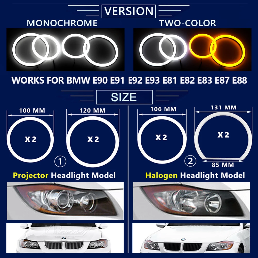 Für BMW 3 Serie E91 E90 LCI 2009-2012 Ultra Helle SMD LED Angel Eyes Halo  Ringe Kit Tag licht Auto Styling Zubehör - AliExpress