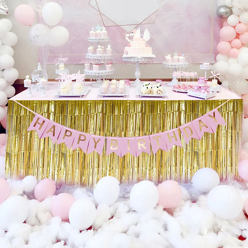 Decorative Tassel Table Skirt For Rectangular Round Table Birthday Wedding Party