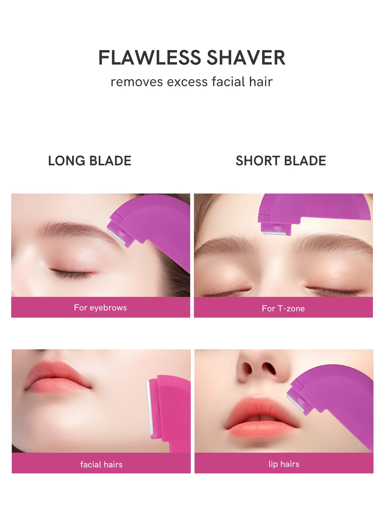 2Pcs Portable Duplex Round Biscuit Eyebrow Razors Multipurpose Exfoliating Dermaplaning Tool for Face, Beard，Facial Hair