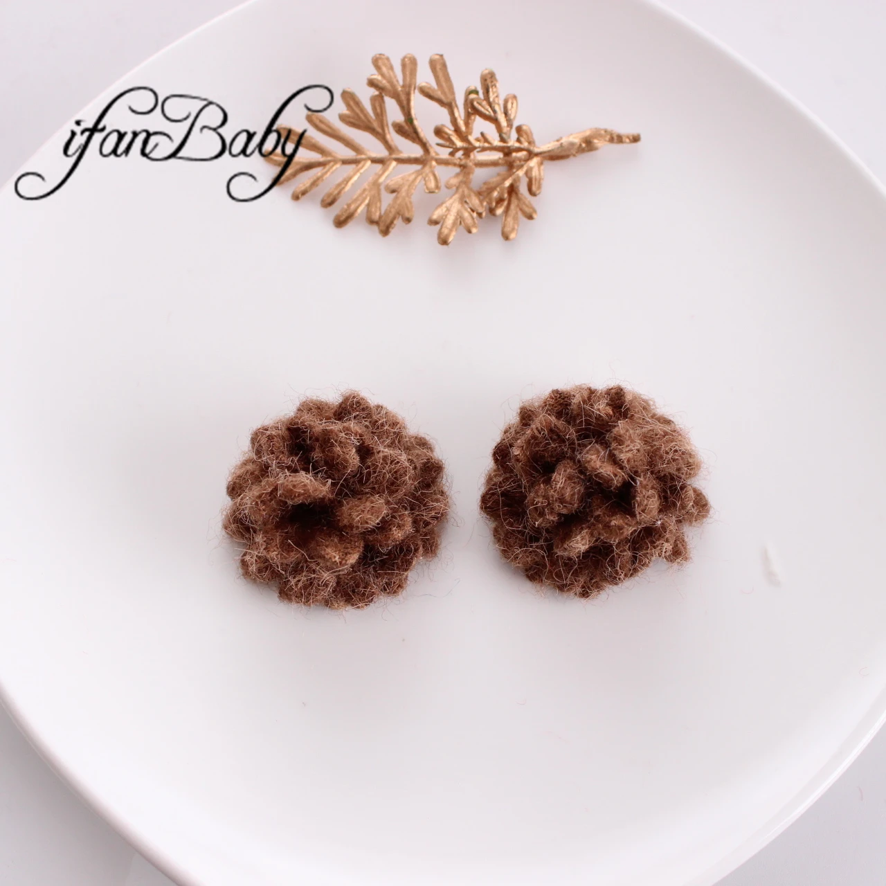 3,8 cm Ball Filz Wolle Haar Blumen weiche koreanische Gänseblümchen Blume DIY handgemachte Haarschmuck Stoff Blumen – Detail 10