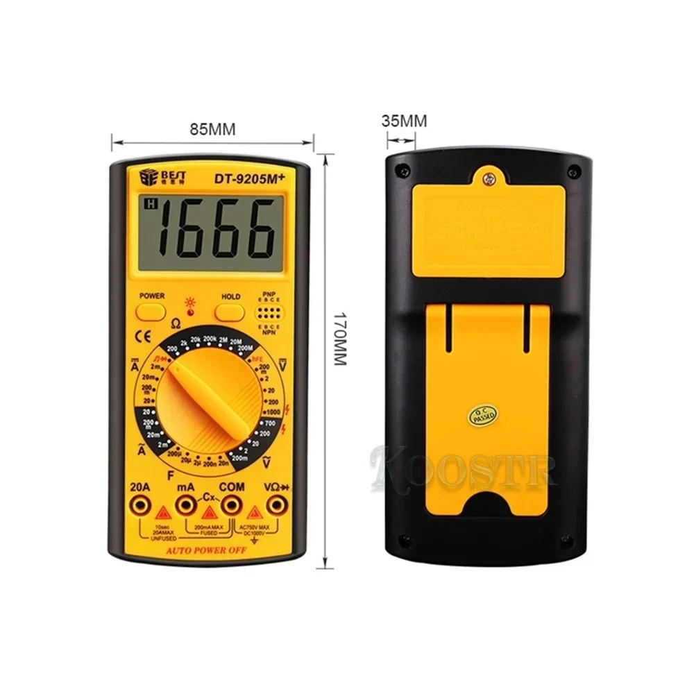 BEST DT-9205M+ Multimeter Upgraded version Handheld LCD Screen Digital Multimeter With buzzer Test Meter