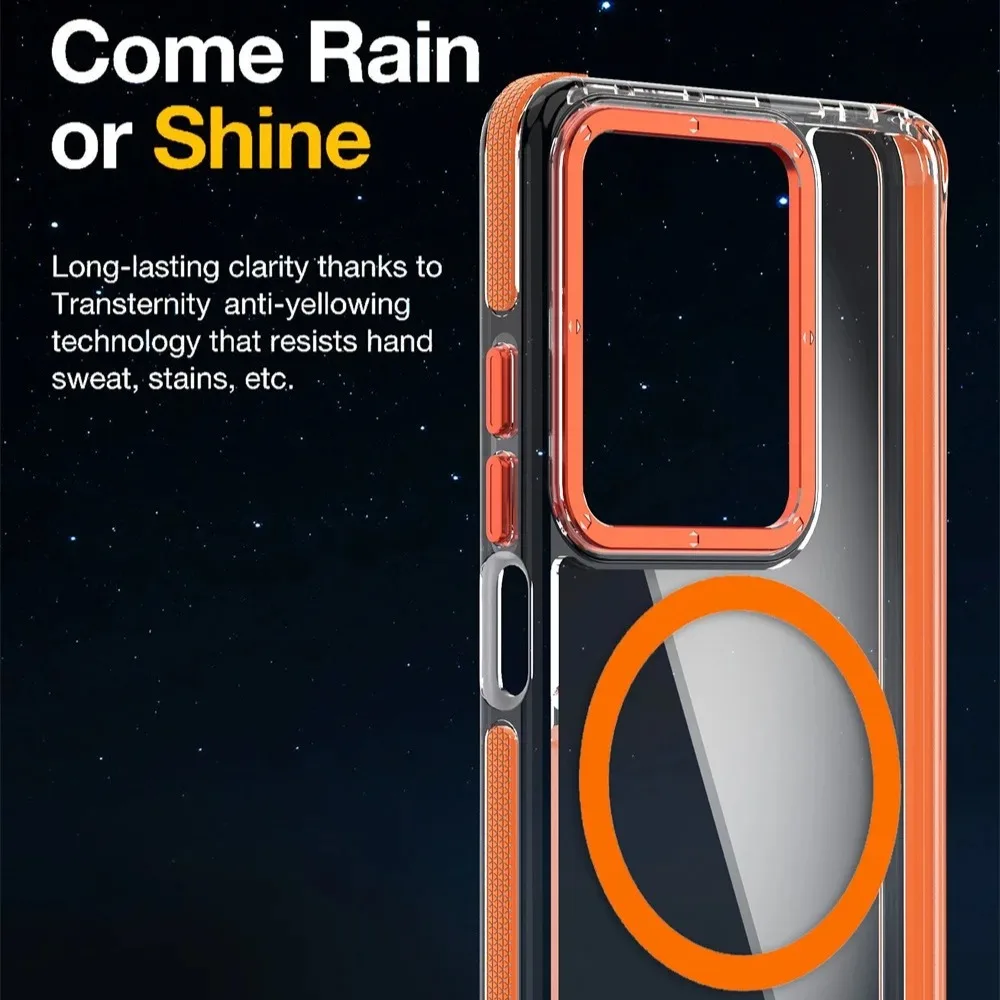 Sleek Anti-Yellow Transparent Magnetic Phone Case with Magsafe Compatibility