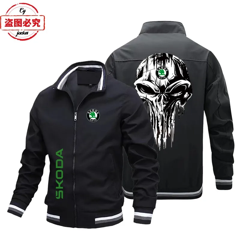 WRC rally Skoda racing logo jacket loose long sleeve top stand-up collar jacket skoda logo jacket 2
