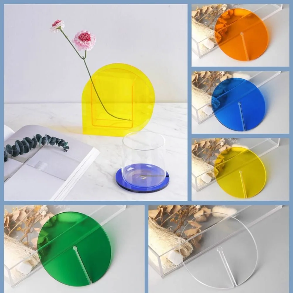

2pcs Nordic Coasters Multifunctional Acrylic Round Insulation Pad Coffee Cup Mat For Kitchen Dining Table