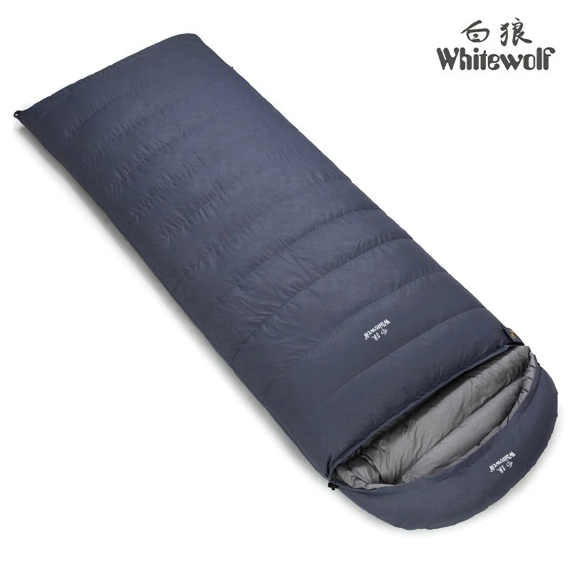 

Filling 2500/3000g White Goose Down Adult Envelope Sleeping Bag Single Person Ulrtalight Outdoor Camping Wich Cap Cold Weather