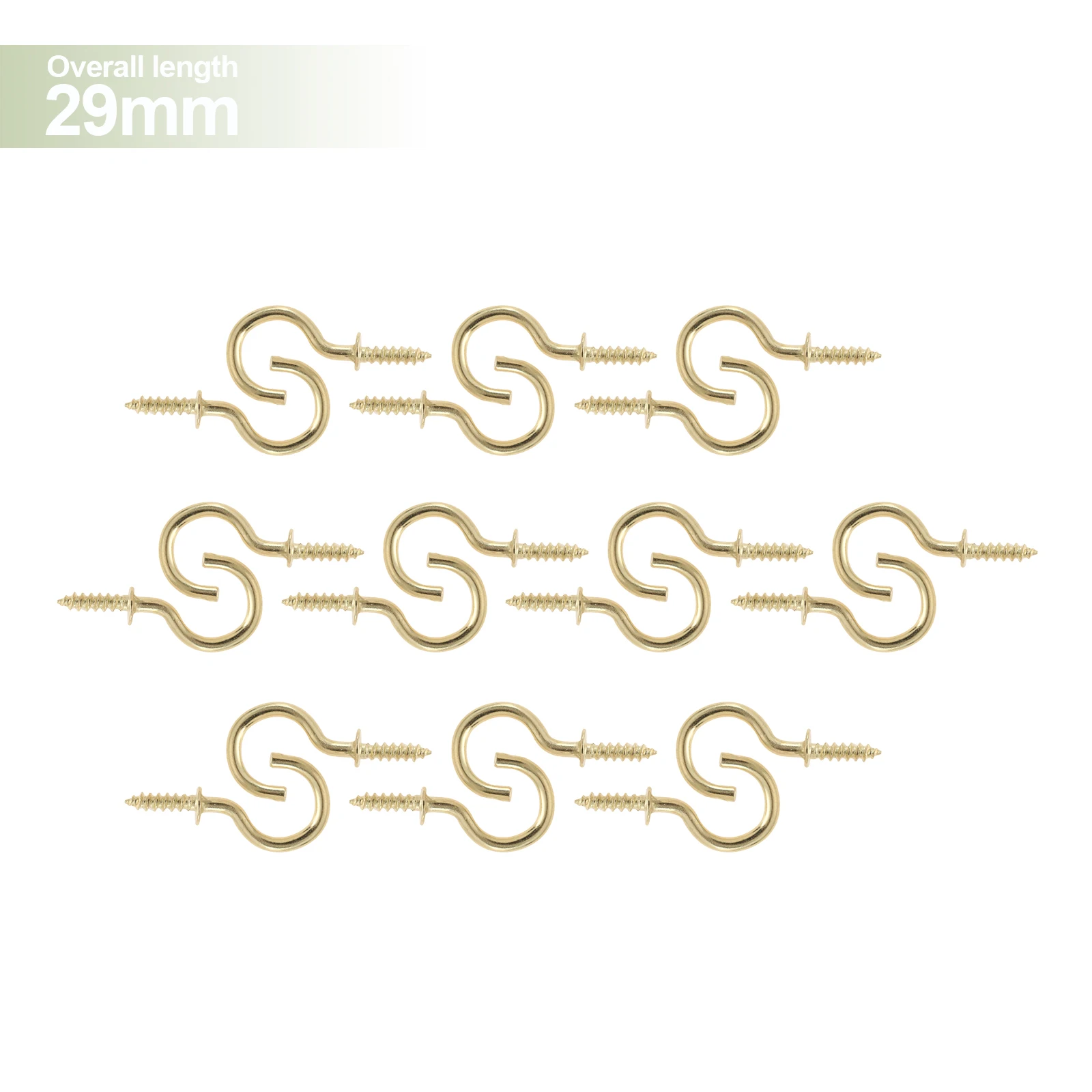 Description Picture 4 of item20/5/10Pcs Screw-in Ceiling Cup Hook Spiral Hanger Picture Frame Lamp Curtain Self-tapping Eyebolt Hook 20/23/29/33/3845/55/71mm
