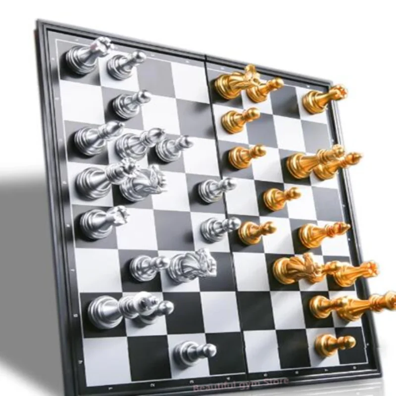 25/36cm Big Size Medieval Chess Sets With Magnetic Large Chess board 32 Pieces Table Carrom Board Games Figure Sets szachy