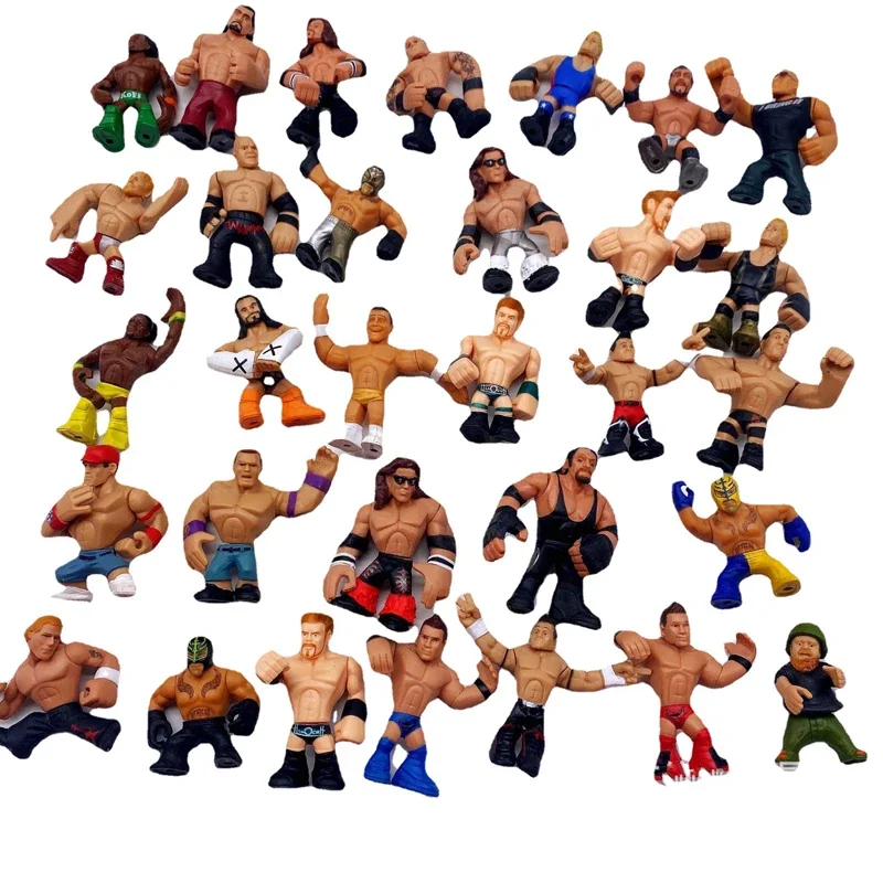 

20/15Pcs Cartoon Wrestler Gladiator Superstar Figure Character PVC Model Occupation Figurine Collectible Limite Toy Gift for Kid