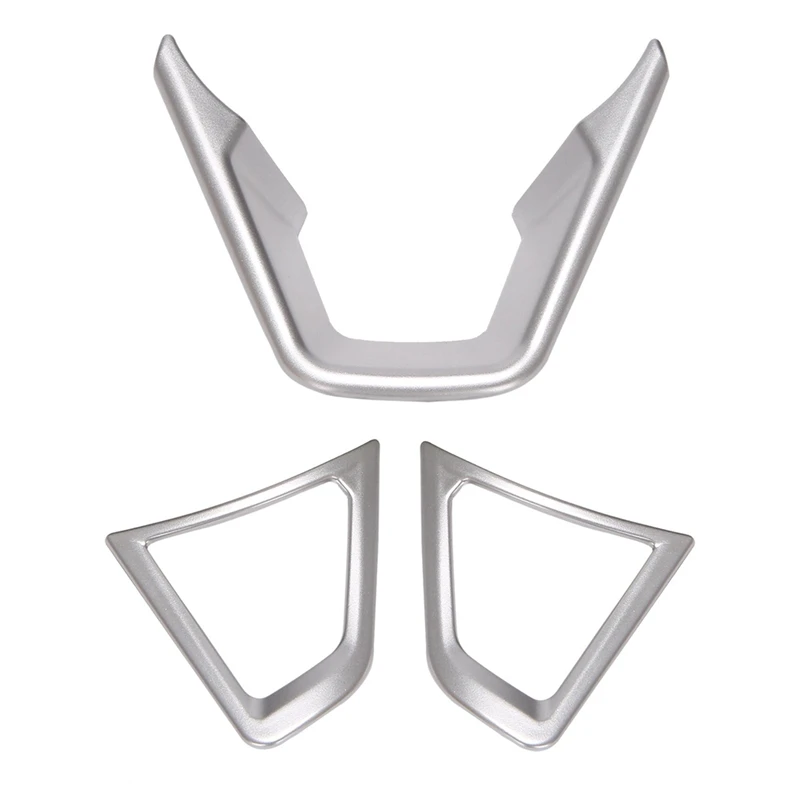 실버 스티어링 휠 커버 트림, 버튼 프레임, 포드 퓨전 몬데오 2013-2019 용, 3 개