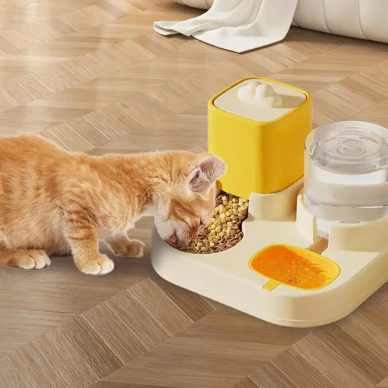 

2 IN 1 Cat Water And Food Feeder Dispenser Automatic Dog Cats Drinking Bottles Feeding Bowl Dispensers for Small Medium Cats